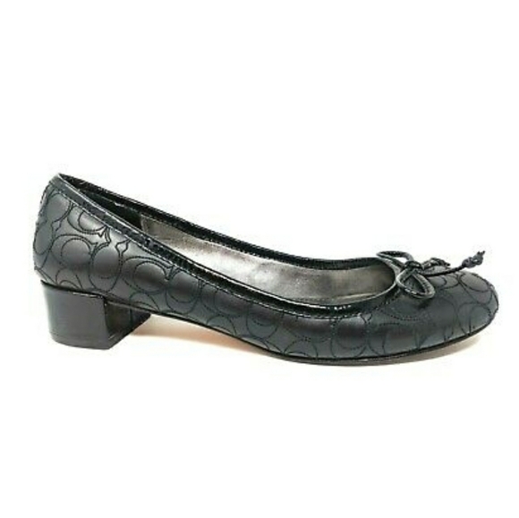 Coach Shoes - COACH Odette Black Leather Signature Pump | sz 7